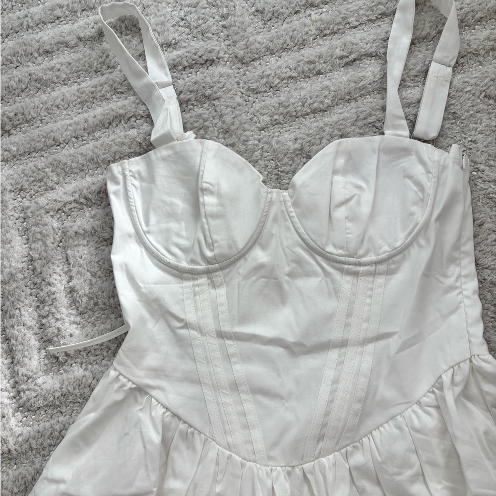 New! Women's White Summer Corsett Dress - Size Small - Picture 3 of 7